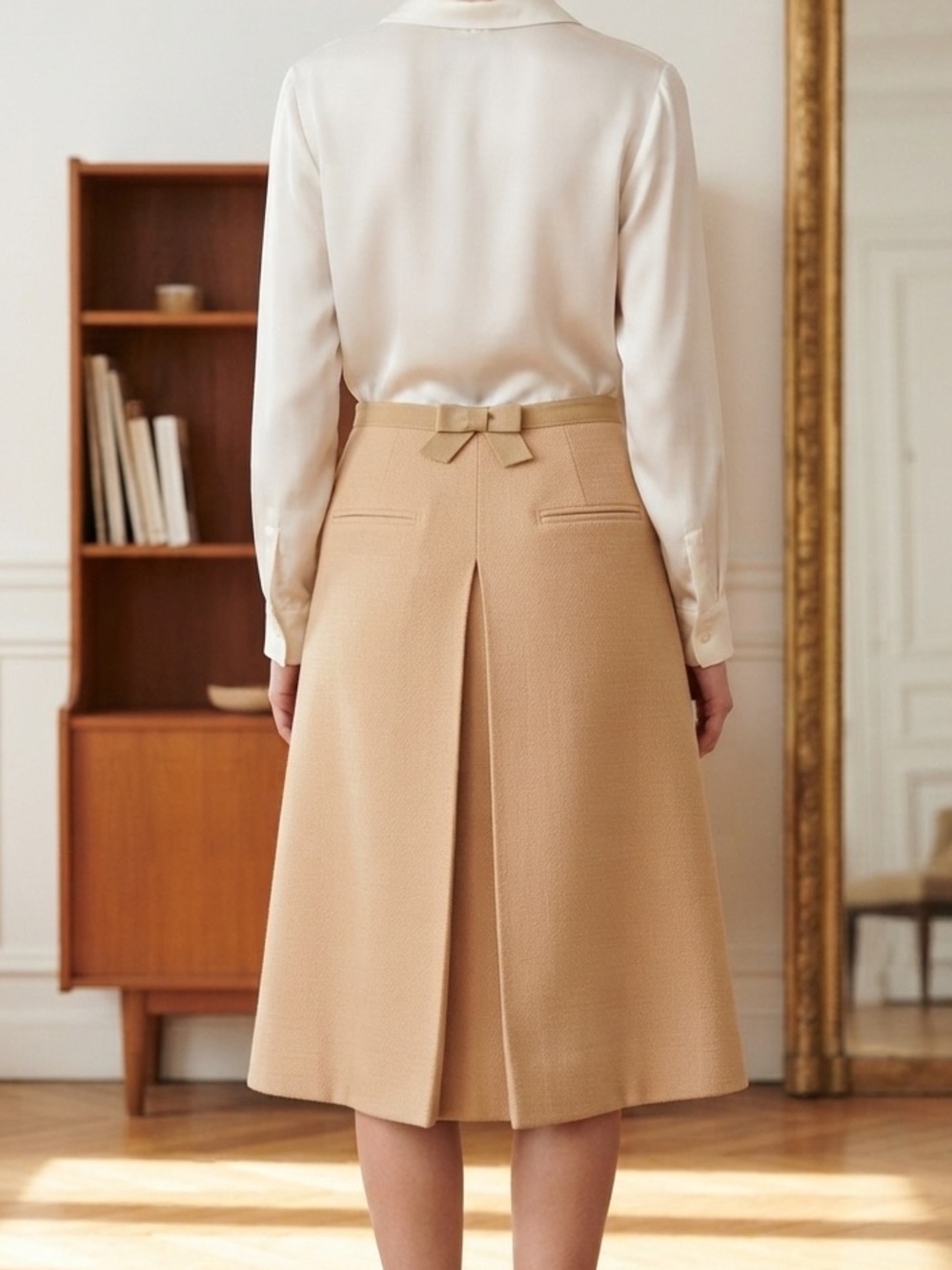 Marc Jacob peach pink bow waist a line skirt